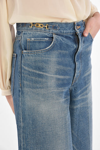 4 Pockets Gaucho Denims with Jewel Buckles