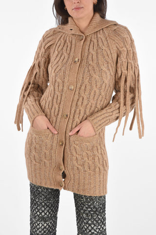 Cable Knit Overcoat with Patch Pocket