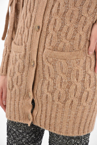 Cable Knit Overcoat with Patch Pocket