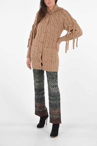Cable Knit Overcoat with Patch Pocket