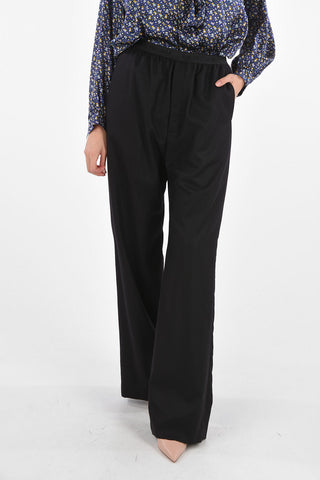 Cashmere Palazzo Pants with Elastic Waistband