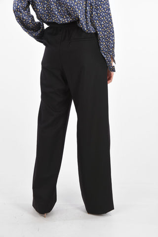 Cashmere Palazzo Pants with Elastic Waistband