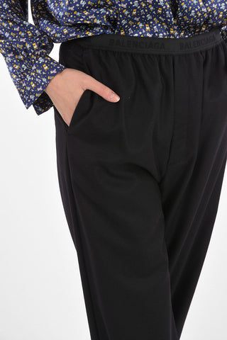 Cashmere Palazzo Pants with Elastic Waistband