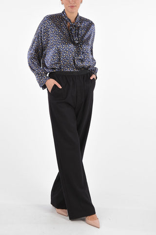 Cashmere Palazzo Pants with Elastic Waistband