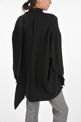 Tie Neck Blouse with Hidden Fastening