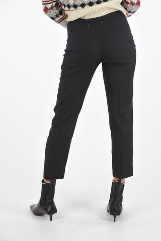 High Waist Pants with Belt Loops and Zip Pockets