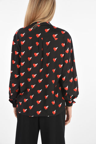 Tie Neck LIGHTNING BOLT HEART Shirt