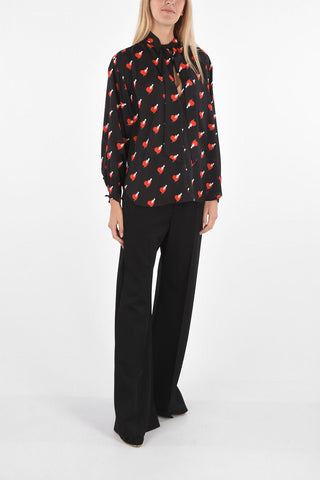 Tie Neck LIGHTNING BOLT HEART Shirt