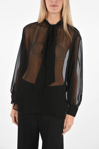 Chiffon Tie Neck Shirt