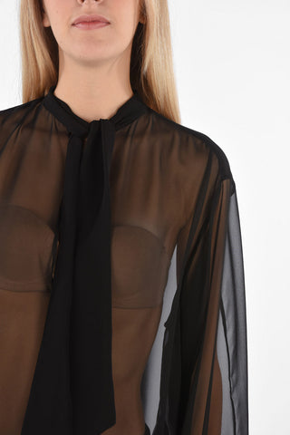 Chiffon Tie Neck Shirt