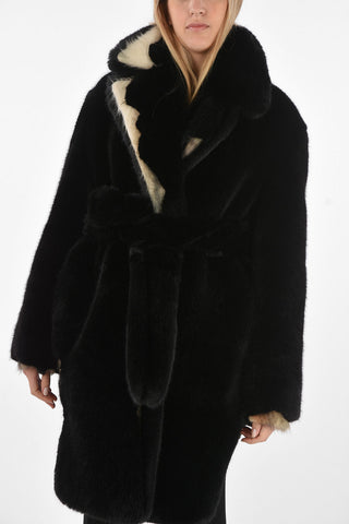 Eco Fur Coat with Belt