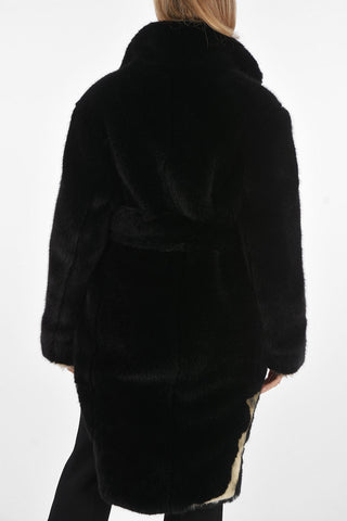 Eco Fur Coat with Belt