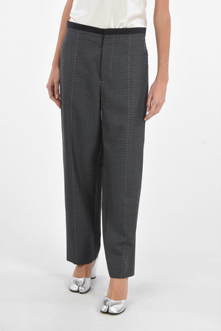 MM4 District Check Pants with Visible Stitchings and Silk Side Bands