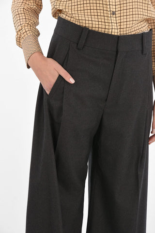 Single-pleated Gaucho Pants with Belt Loops