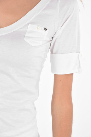 T-shirt MERCERIZED Scollo a V con Taschino