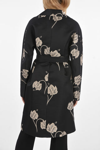 Floral Embroidered Trench with belt