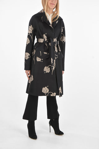 Floral Embroidered Trench with belt