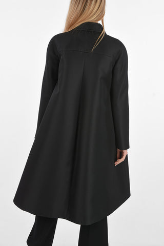 Single Breasted flared Coat with Hidden Buttons