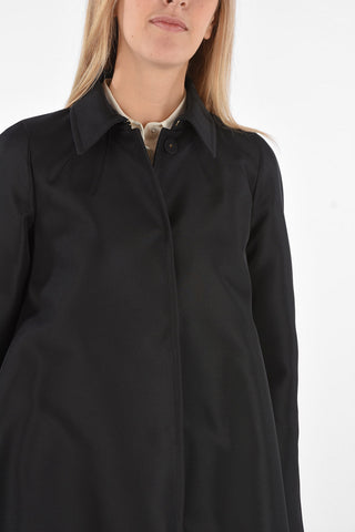 Single Breasted flared Coat with Hidden Buttons