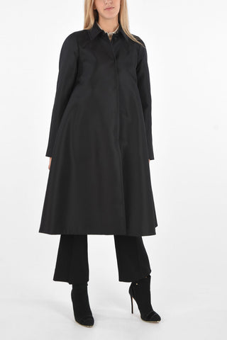 Single Breasted flared Coat with Hidden Buttons