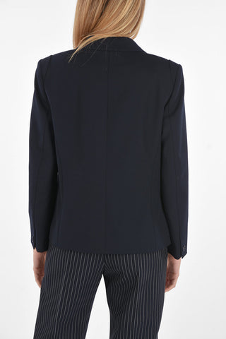 Blazer Monopetto con Rever a Lancia e Tasche a Toppa