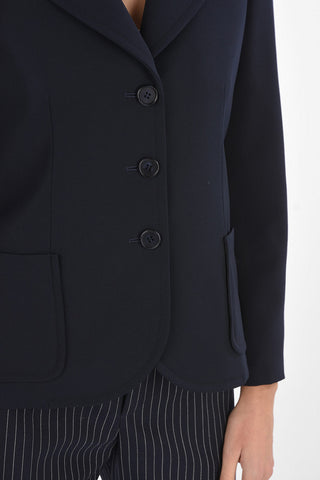 Blazer Monopetto con Rever a Lancia e Tasche a Toppa