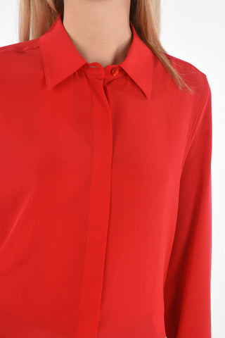 Camicia in Seta con Abbottonatura Frontale Nascosta
