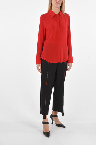 Camicia in Seta con Abbottonatura Frontale Nascosta