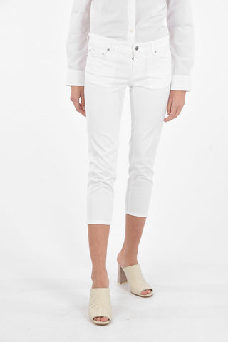 Mid-rise waist contour fit cropped jeans