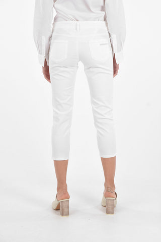 Mid-rise waist contour fit cropped jeans