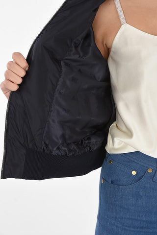 CANOSA Padded Bomber Jacket with Flounces