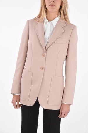 2 Buttons Single-breasted Blazer with Patch Pockets