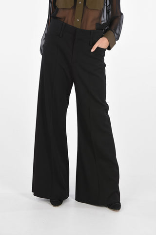 Wide Leg Pants with 4 Pockets and Hidden Fastening