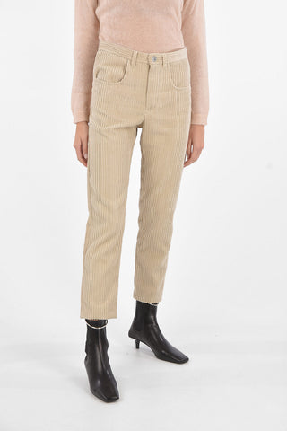 4 Pockets Corduroy Pants with Belt Loops