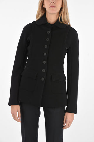 Single-breasted Blazer with Flap Pockets and Faux Vest