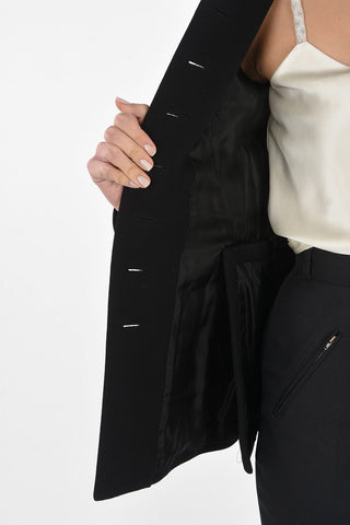 Single-breasted Blazer with Flap Pockets and Faux Vest
