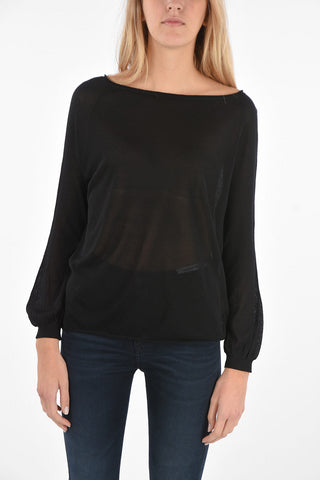 silk crew-neck sweater
