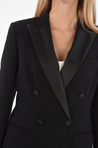 Double-breasted LOLLY Blazer with Silk Satin Peak Lapel