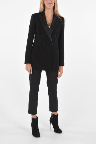 Double-breasted LOLLY Blazer with Silk Satin Peak Lapel