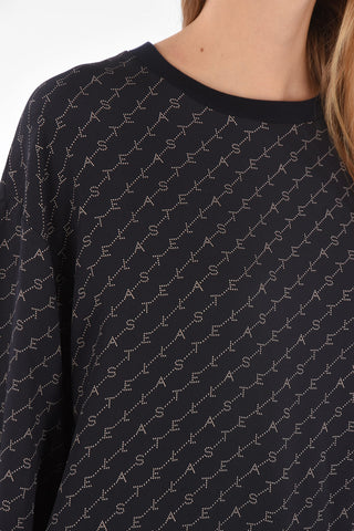 Maglia Girocollo Monogram All-Over con Fondo con Elastico