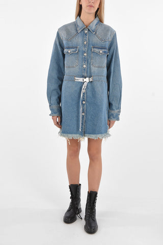Denim Mini Boxy Dress with Belt