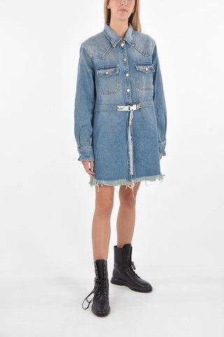 Denim Mini Boxy Dress with Belt