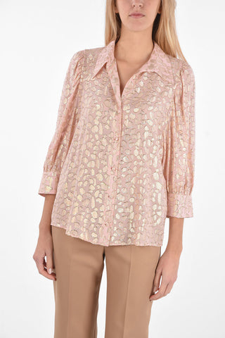 Bluse aus Seide und Lurex mit Animaliermuster