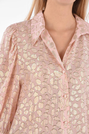 Bluse aus Seide und Lurex mit Animaliermuster