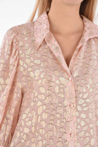 Bluse aus Seide und Lurex mit Animaliermuster