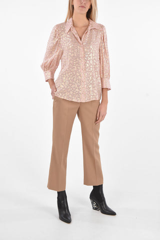Bluse aus Seide und Lurex mit Animaliermuster