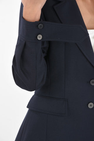 2 Buttons Blazer with Buttoned Cuffs and Flap Pockets