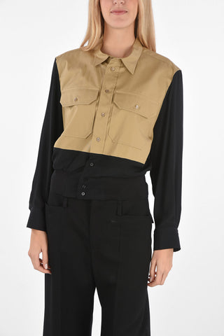 Camicia Militare Bicolore con Elastico in Vita
