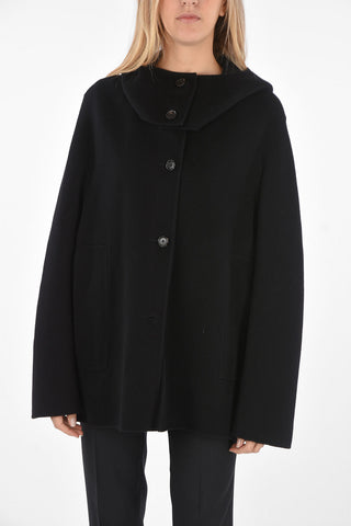 2 Pocket Coat with Front Buttoned Hood