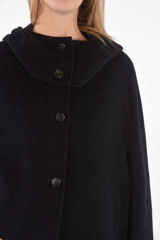 2 Pocket Coat with Front Buttoned Hood